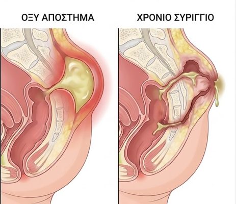 Απόστημα και χρόνιο συρίγγιο στην κύστη κόκκυγος